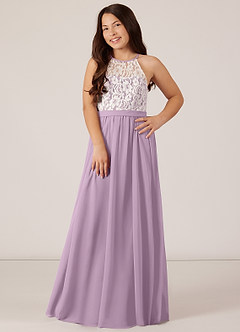 Azazie Fahari Junior Wisteria A-Line Lace Chiffon Dress image2