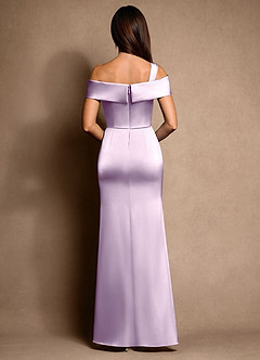 Azazie Altonia Moeder van de bruid jurken Zeemeermin Jurk van Stretch Satijn Off the Shoulder Frosted Lila image3