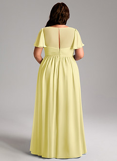 Azazie Verna Maternity Bridesmaid Dresses A-Line V-Neck Ruched Chiffon Floor-Length Dress image12
