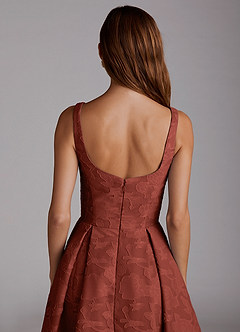 Adelie Terracotta A-line Midi Dress image5