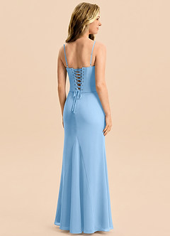 Azazie Sorrel Junior Powder Blue Mermaid Pleated Chiffon Dress image2