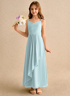 Azazie Zaida Girls Formal Flower Girl Klänningar Klä A-Line i Chiffong Plisserad image6
