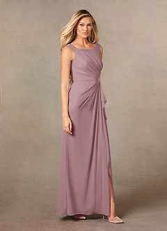 Azazie Yarrow Mother of the Bride Dresses Dusty Rose A-Line Pleated Chiffon Dress image6