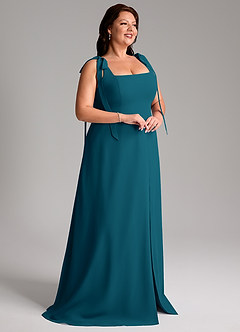 Azazie Debra Bridesmaid Dresses Ink Blue A-Line with Pockets Chiffon Convertible Dress image12