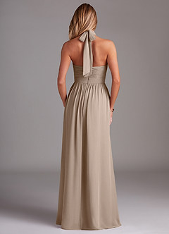 Azazie Avary Bridesmaid Dresses Taupe A-Line Pleated Chiffon Dress image8
