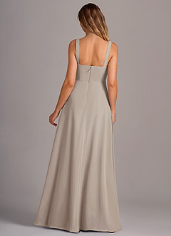 Azazie Debra Bridesmaid Dresses Frost A-Line with Pockets Chiffon Convertible Dress image6