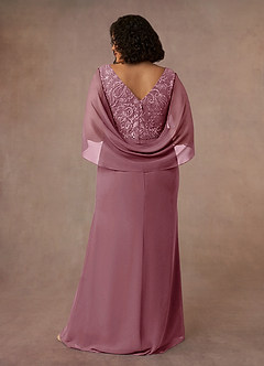 Azazie Laina Mother of the Bride Dresses Vintage Mauve Mermaid Lace Chiffon Dress image10