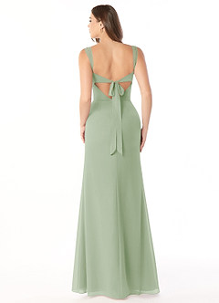 Azazie Audre Robes de demoiselle d'honneur Robe Sirène en Mousseline de soie Plissée Vert Sauge image2