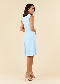 Azazie Theron Mother of the Bride Dresses Sky Blue A-Line V-Neck Pleated Chiffon Dress image4