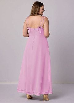 Barbie ♥ Azazie Bridesmaid Dresses Candy Pink A-Line Pleated Chiffon Dress image11