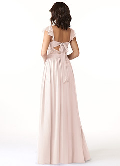 Azazie Lissa Final Sale Rose Petal A-Line Lace Chiffon Dress image5