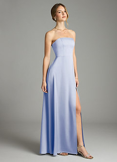 Azazie Wren Bridesmaid Dresses Ice A-Line Strapless Stretch Satin Convertible Dress image1