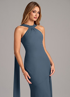 Azazie Kinsley Bridesmaid Dresses Neptune Mermaid Pleated Chiffon Dress image7