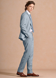 front Harrison Azul Polvoriento Traje 100% lino