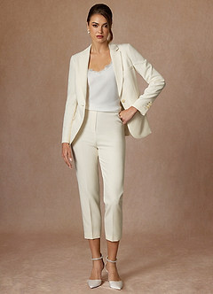 front Kennedy Ivory Performance-Blazer mit raffiniertem Webmuster