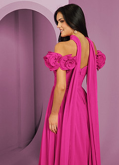 Barbie ♥ Azazie Vestidos de damas de honor Vestido de Barbie Rosa de Gasa de Corte en A Convertible con Vestidos sin tirantes image7