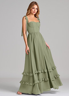 Azazie Anastacia Bridesmaid Dresses Pistachio A-Line Sweetheart Neckline Chiffon Dress image4