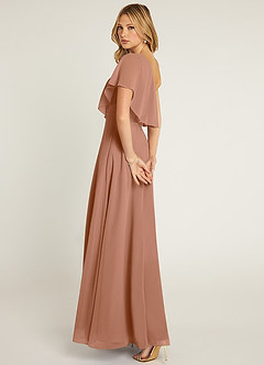 Azazie Lizzy Bridesmaid Dresses Bronzer A-Line One Shoulder Chiffon Dress image6