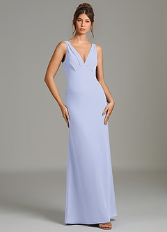 Azazie Leticia Bridesmaid Dresses Lavender Sheath Pleated Chiffon Dress image4