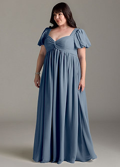 Azazie Madisynn Maternity Bridesmaid Dresses Bow Chiffon Floor-Length Dress image8