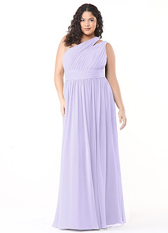 Azazie Molly Final Sale Lilac A-Line One Shoulder Chiffon Dress image7
