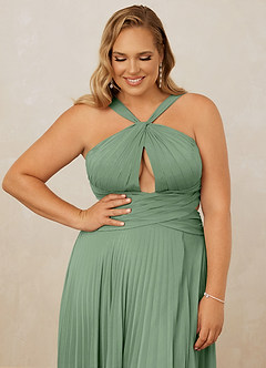 Christian Siriano Bridal for Azazie 1009 Bridesmaid Dresses Matcha A-Line Pleated Chiffon Dress image13