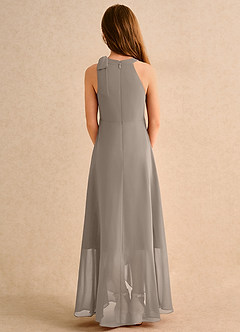 Azazie Boop Girls Formal Flower Girl Dresses Taupe A-Line Bow Chiffon Dress image2