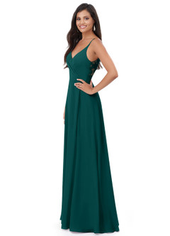 Azazie Lennon Suknie dla druhen Linia A Koronka Szyfon Do ziemi Sukienka image4