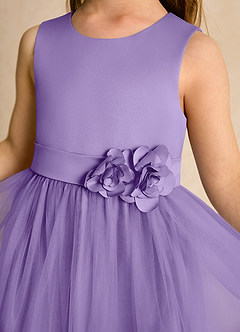 Azazie Miracle Flower Girl Dresses Tahiti A-Line Bow Matte Satin Dress image6