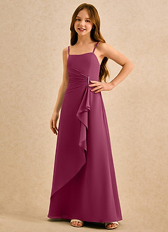 Azazie lolly Girls Formal Sukienki dla dziewczynek sypiących kwiaty Linia A Pofałdowany Szyfon Długość podłogi Sukienka image5