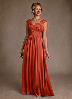 Azazie Amethyst Abiti per la Madre della Sposa Abito A-Line in Pizzo Ruggine image1