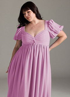 Azazie Madisynn Maternity Bridesmaid Dresses Bow Chiffon Floor-Length Dress image9
