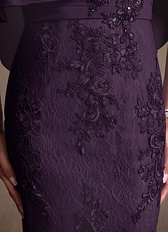 Azazie Amrita Vestidos para mãe da noiva Vestido Ameixa de Chiffon de sereia com Renda image7