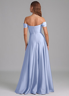 Azazie Seriana Bridesmaid Dresses Ice A-Line Off the Shoulder Stretch Satin Convertible Dress image5