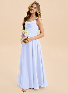 Azazie Gia Junior A-Linie Plissee Chiffon Kleid Lavendel image7