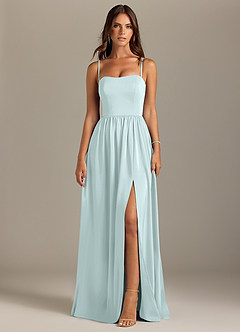 Azazie Calianna Bridesmaid Dresses Sea Glass A-Line Off the Shoulder Stretch Satin Convertible Dress image9