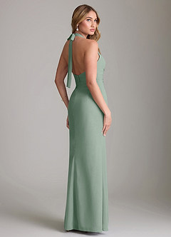 Azazie Valerie Bridesmaid Dresses Silver Sage Mermaid Pleated Chiffon Dress image2