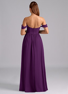 Azazie Saige Robes de demoiselle d'honneur de maternité Robe Trapèze Plissée Longueur ras du sol Mousseline de soie image2