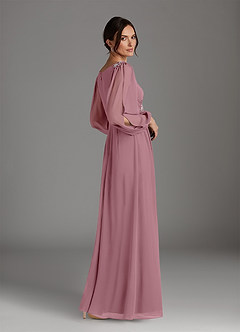 Azazie Gypsy Mother of the Bride Dresses Vintage Mauve A-Line V-Neck Sequins Chiffon Dress image2