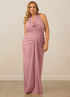 Christian Siriano Bridal for Azazie 1018 Venta Final Vestido de Cabernet de Malla de Corte Recto con Plisado image15