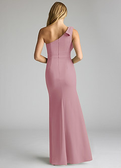 Azazie Rinna Bridesmaid Dresses Vintage Mauve Mermaid One Shoulder Stretch Crepe Dress image4