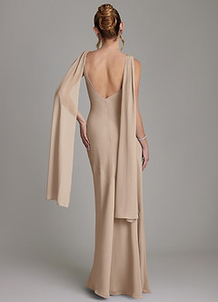 Azazie Essence Bridesmaid Dresses Taupe Sheath Chiffon Dress image8