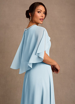 Azazie Winnifred Suknie dla Matki Panny Młodej Linia A Zroszony Szyfon Długość podłogi Sukienka image5