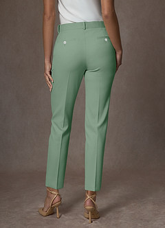 front Whitney Matcha Structured Stretch Full Length Dress Pants