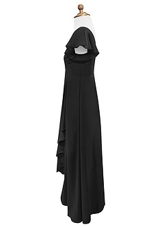 Azazie Omari A-Line Ruched Chiffon Floor-Length Junior Bridesmaid Dress image7