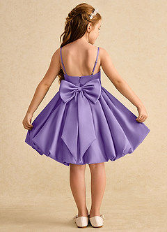 Azazie Davine vestidos de niña de las flores Vestido de Tahití de Satin Mate de Corte En A con Tirante Espagueti image1
