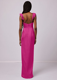 Barbie ♥ Azazie Bridesmaid Dresses Fuchsia Sheath Stretch Satin Dress image10