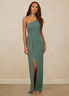 Christian Siriano Bridal for Azazie 1003 Bridesmaid Dresses Eucalyptus Sheath One Shoulder Chiffon Dress image1