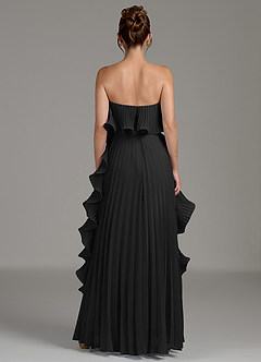 Azazie Alexia Bridesmaid Dresses Black A-Line Ruched Chiffon Dress image7