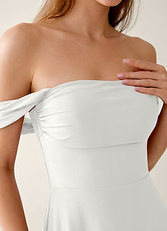 Sidonie White Satin Lace Up Back Mini Dress image7